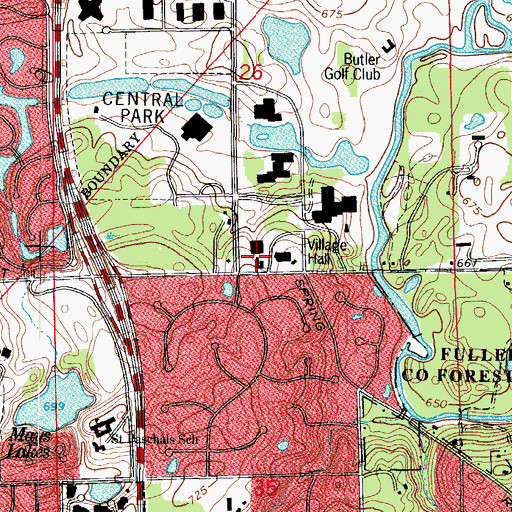 Topographic Map of Oak Brook Fire Department Station 94, IL