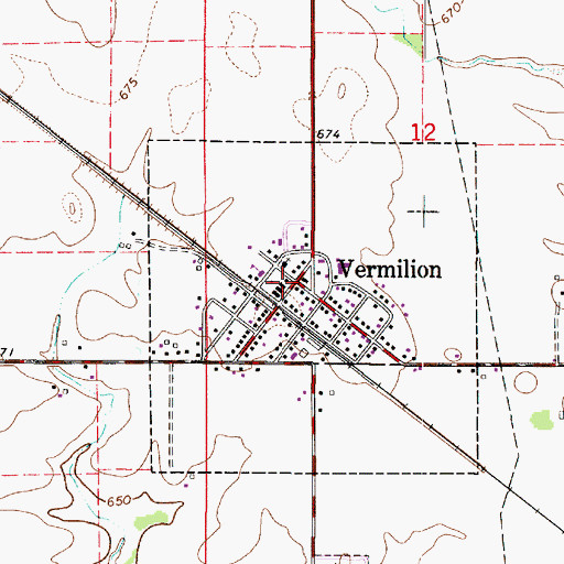 Topographic Map of Vermilion Fire Department, IL
