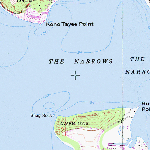Topographic Map of The Narrows, CA