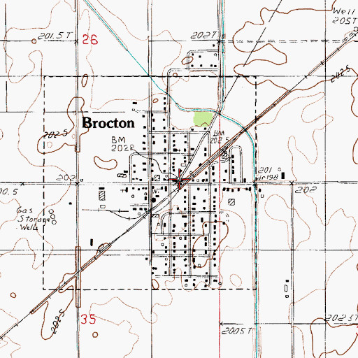 Topographic Map of Brocton Fire Protection District, IL