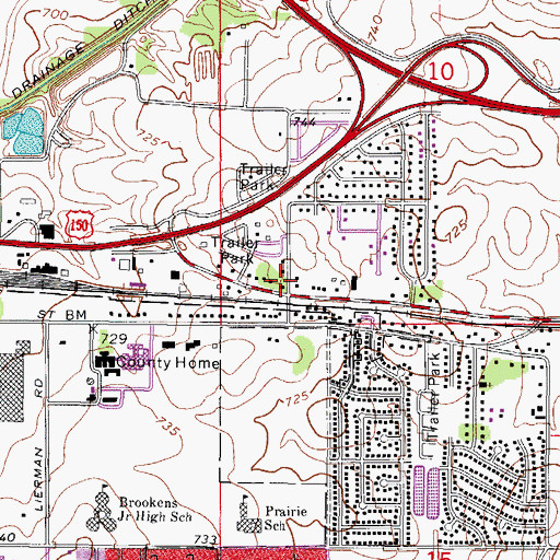 Topographic Map of Edge - Scott Volunteer Fire Protection District, IL
