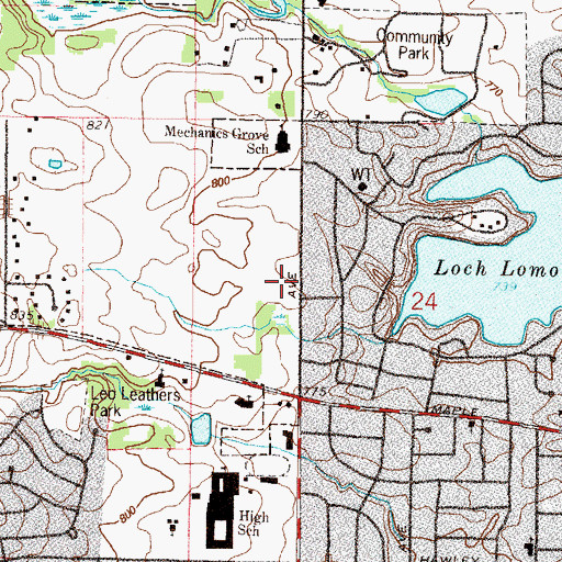 Topographic Map of Mundelein Fire Department Station 1, IL