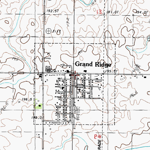 Topographic Map of Grand Ridge Volunteer Fire Department, IL