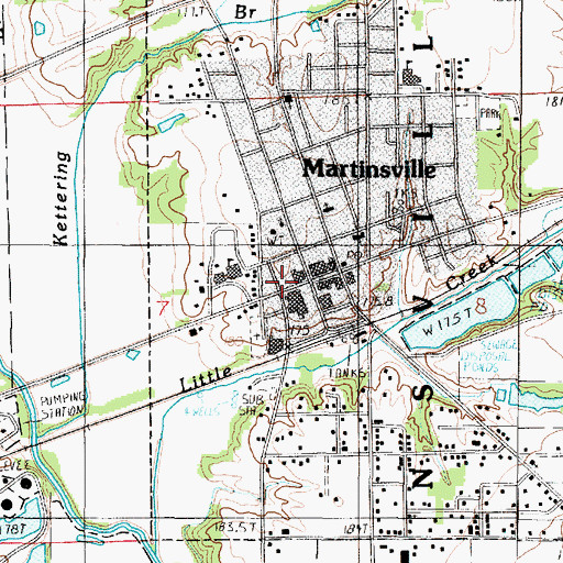 Topographic Map of Martinsville Fire Protection District Headquarters, IL