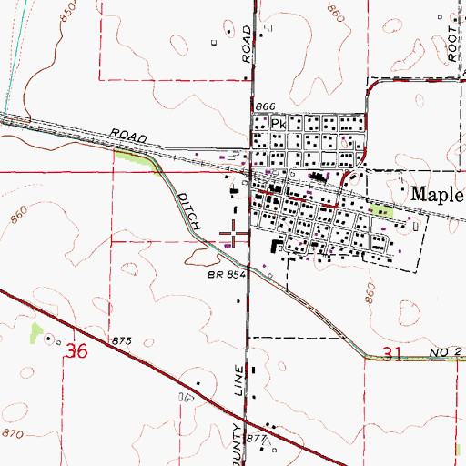 Topographic Map of Maple Park and Countryside Fire Protection District, IL
