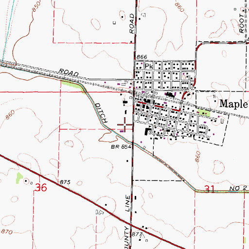Topographic Map of Maple Park and Countryside Fire Protection District, IL