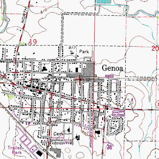 Topographic Map of Genoa - Kingston Fire Protection District Station 1, IL