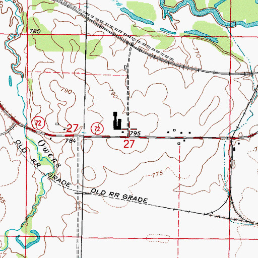 Topographic Map of Kirkland Community Fire District, IL