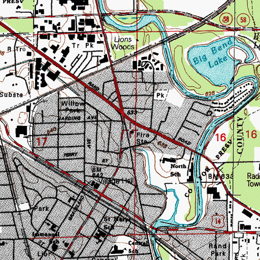 Topographic Map of Des Plaines Fire Department - Station 61, IL