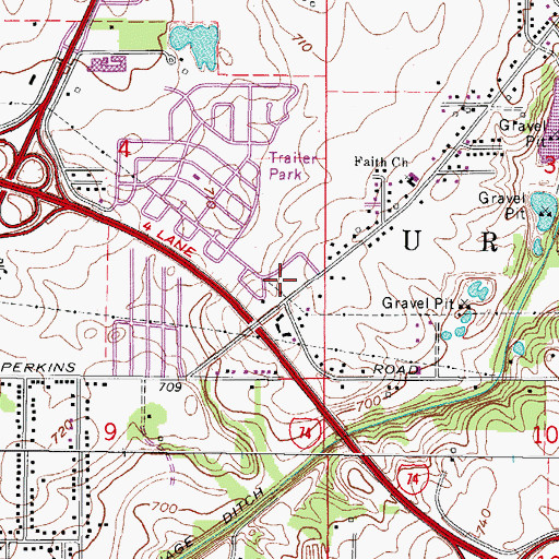 Topographic Map of Carroll Fire Protection District, IL