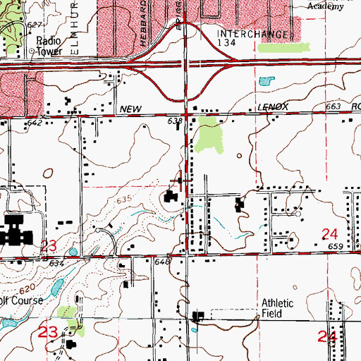 Topographic Map of East Joliet Fire Protection District Station 1, IL