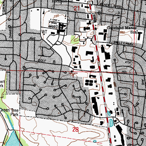Topographic Map of Libertyville Fire Department Station 2, IL