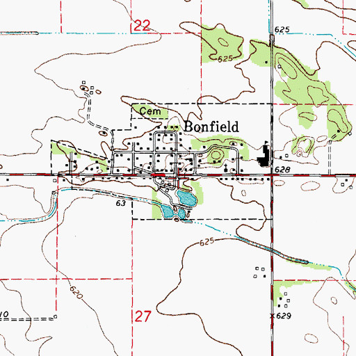 Topographic Map of Salina Township Fire Protection District, IL