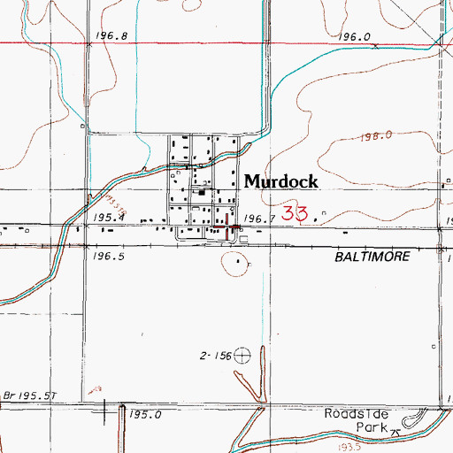 Topographic Map of Camargo Countryside Fire Protection District Murdock, IL