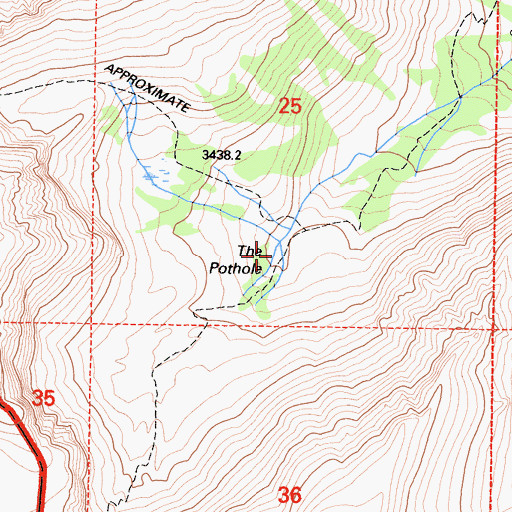 Topographic Map of The Pothole, CA