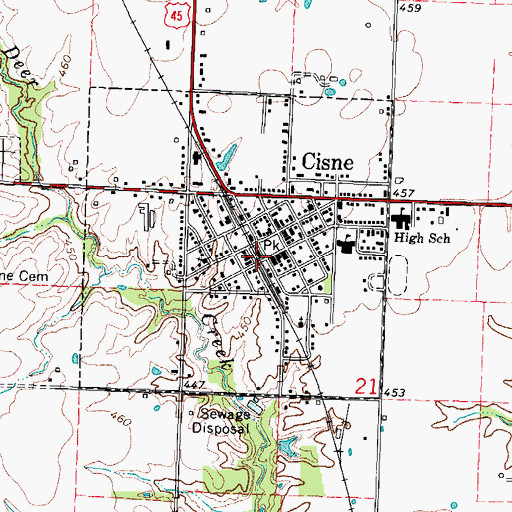 Topographic Map of Bedford Township Fire Protection District, IL