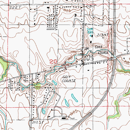 Topographic Map of Lincoln Fire Protection District, IL