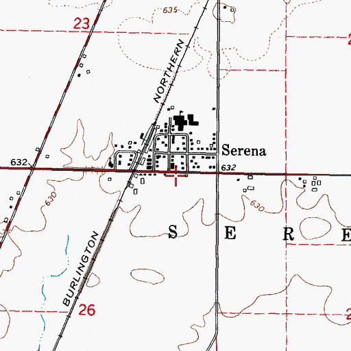 Topographic Map of Serena Community Fire Protection District Main Station, IL