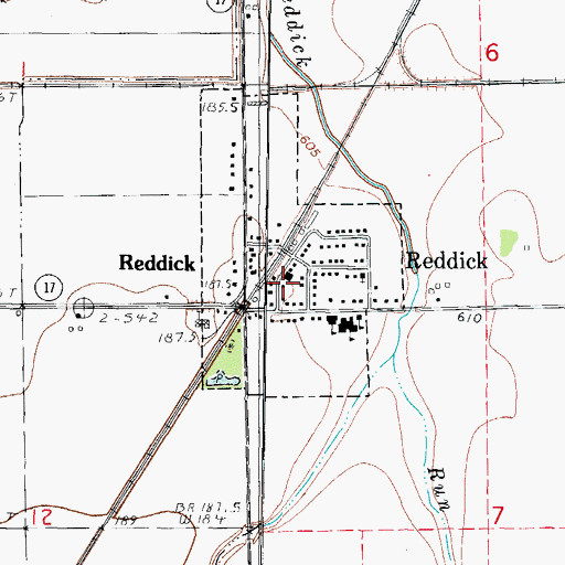 Topographic Map of Reddick Community Fire Protection District, IL