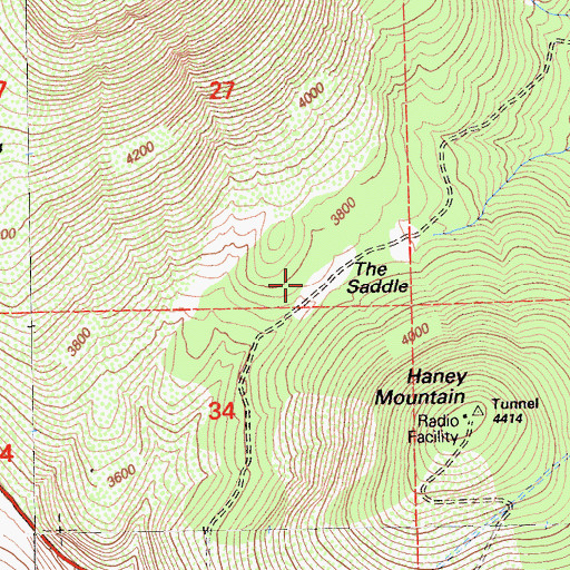 Topographic Map of The Saddle, CA