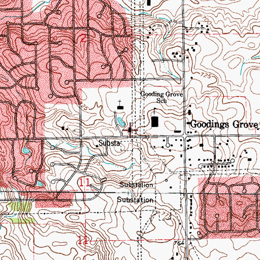 Topographic Map of Northwest Homer Fire Protection District Station 2, IL