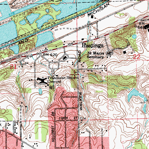 Topographic Map of Lemont Fire Protection District Station 4, IL