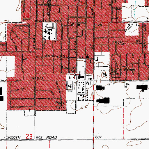 Topographic Map of Ottawa Fire Department Station 2, IL