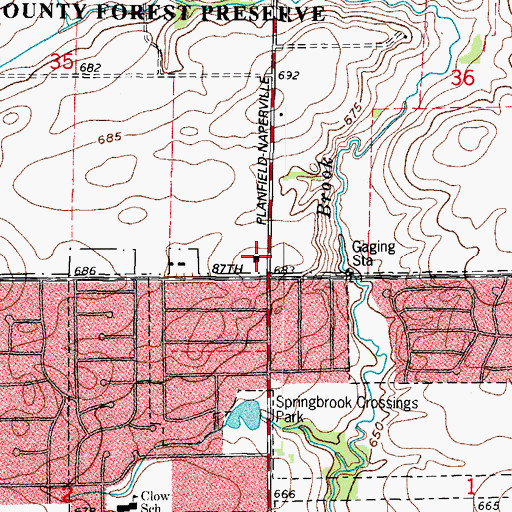 Topographic Map of Naperville Fire Department Station 5, IL