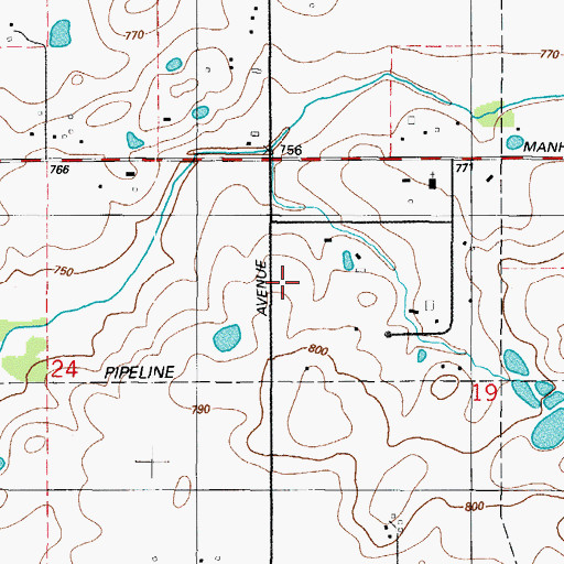 Topographic Map of Monee Fire Protection District Station 2, IL