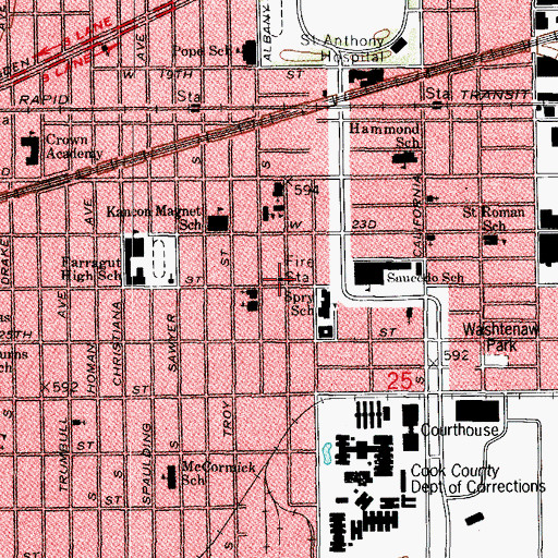 Topographic Map of Chicago Fire Department Engine Company 109, IL