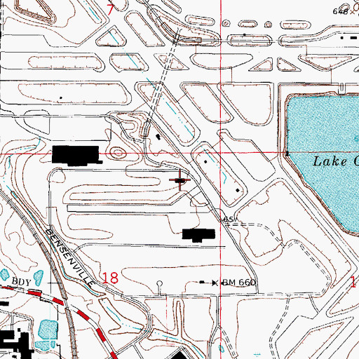 Topographic Map of Chicago Fire Department District 3 Station 9 O'Hare Field Rescue Station 2, IL