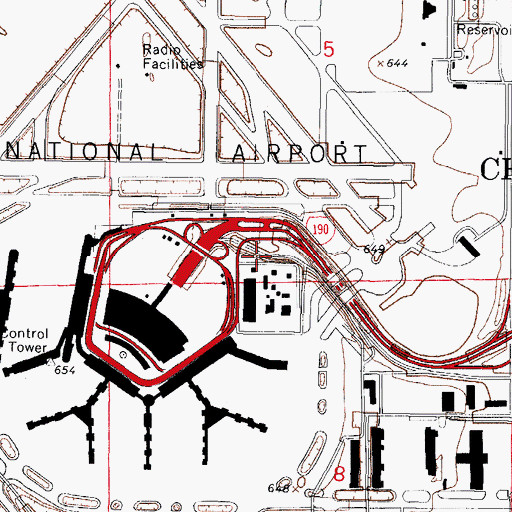 Topographic Map of Chicago Fire Department District 3 Station 10 O'Hare Field Rescue Station 3, IL