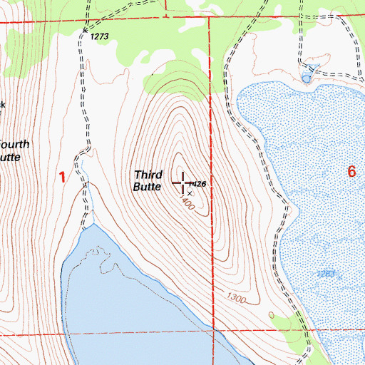 Topographic Map of Third Butte, CA