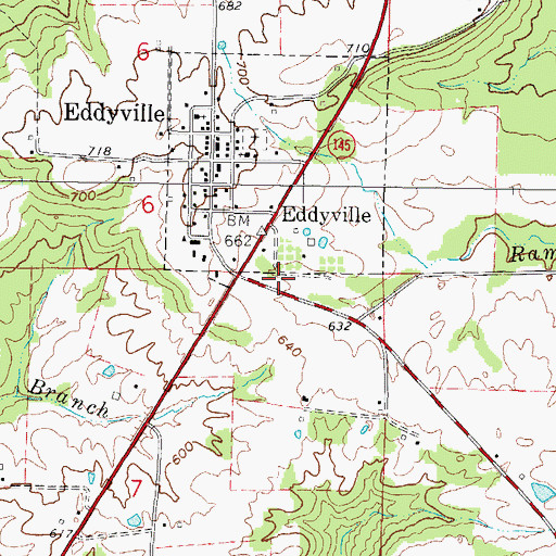 Topographic Map of Rural Pope County Fire Protection District Station 2, IL