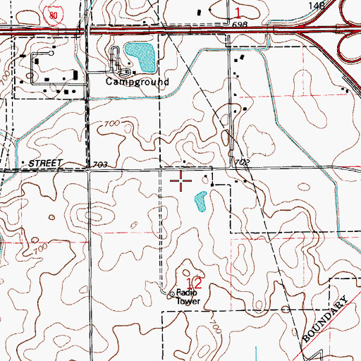 Topographic Map of Tinley Park Fire Department Station 4, IL