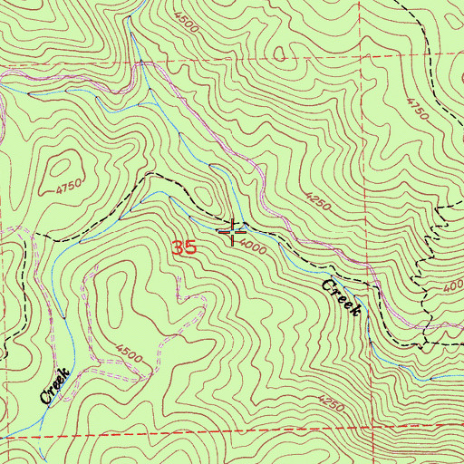 Topographic Map of Thirteenmile Creek, CA