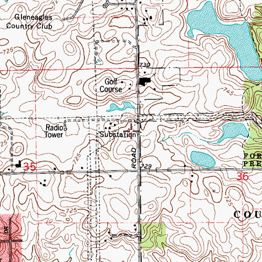 Topographic Map of Lemont Fire Protection District Station 2, IL