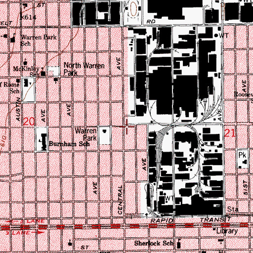 Topographic Map of Cicero Fire Department Station 1, IL