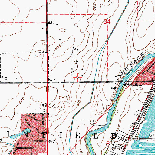 Topographic Map of Plainfield Fire Protection District Station 2, IL