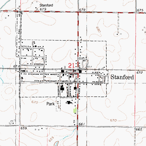 Topographic Map of Allin Township Fire Protection District, IL
