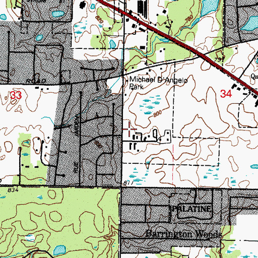 Topographic Map of Lake Zurich Fire Department Station 4, IL