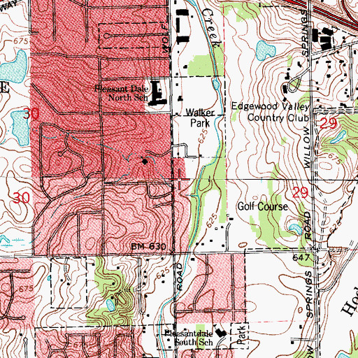 Topographic Map of Pleasantview Fire Protection District Station 2, IL