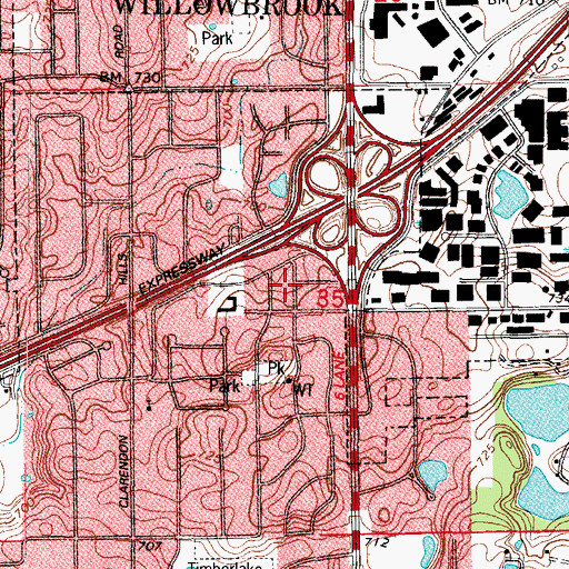 Topographic Map of Tri - State Fire Protection District Station 1, IL