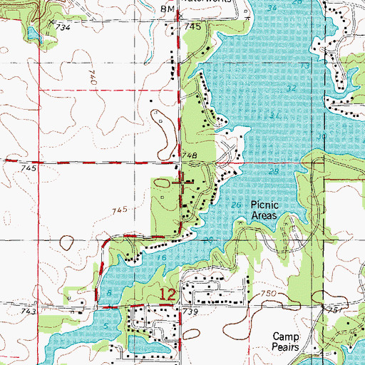 Topographic Map of Hudson Community Fire Protection District Lake, IL