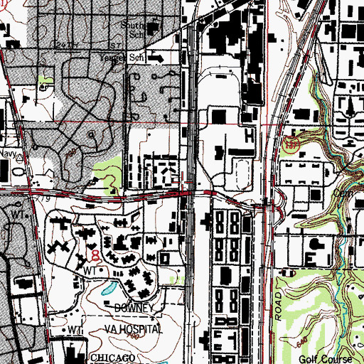 Topographic Map of Great Lakes Naval Station Fire Department Station 2, IL
