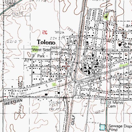 Topographic Map of Tolono Fire Department West Station, IL