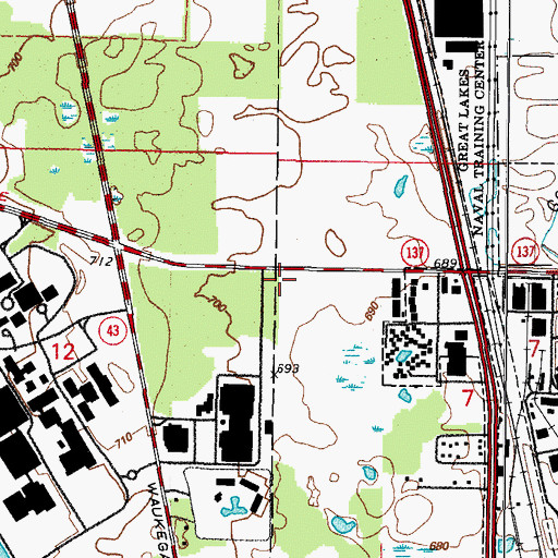 Topographic Map of North Chicago Fire Department Station 2, IL