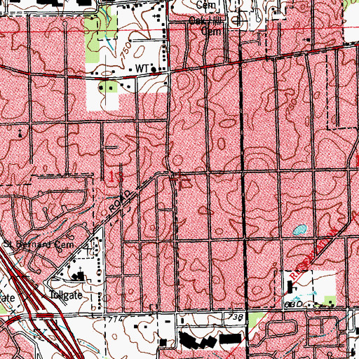 Topographic Map of Darien - Woodridge Fire Protection District Station 88, IL