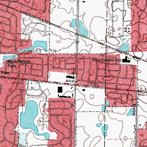 Topographic Map of Hanover Park Fire Department Station 2, IL