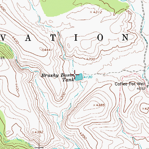 Topographic Map of Brushy Basin Tank, AZ
